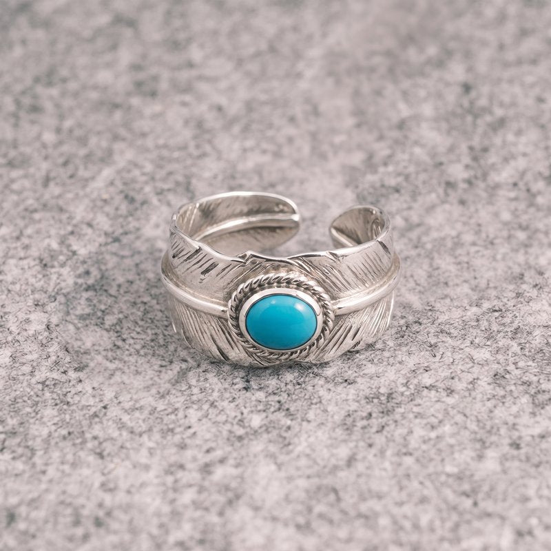 Feather Turquoise Ring【Silver925】