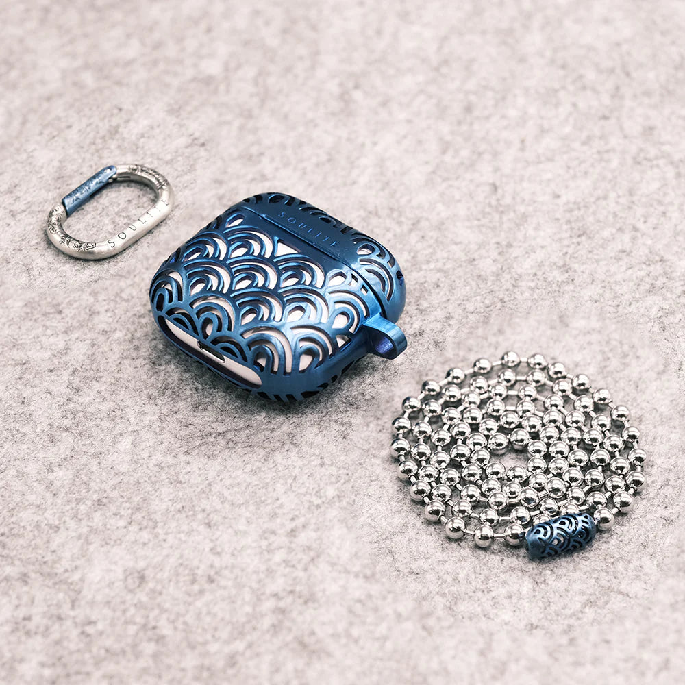 AirPods4本体 箱及びブルーケース付き miak（ミアック） AirPods 4 スーツケースデザイン キャリーケース