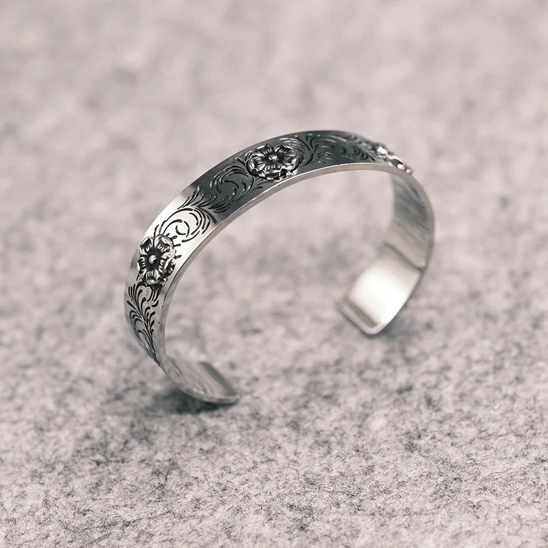 FLOWER SILVER S BANGLE