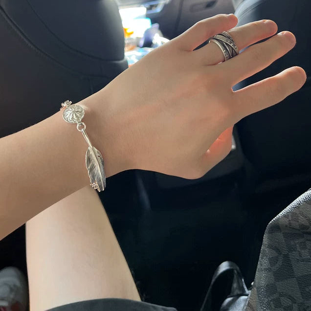 Feather Silver Bracelet【Silver925】