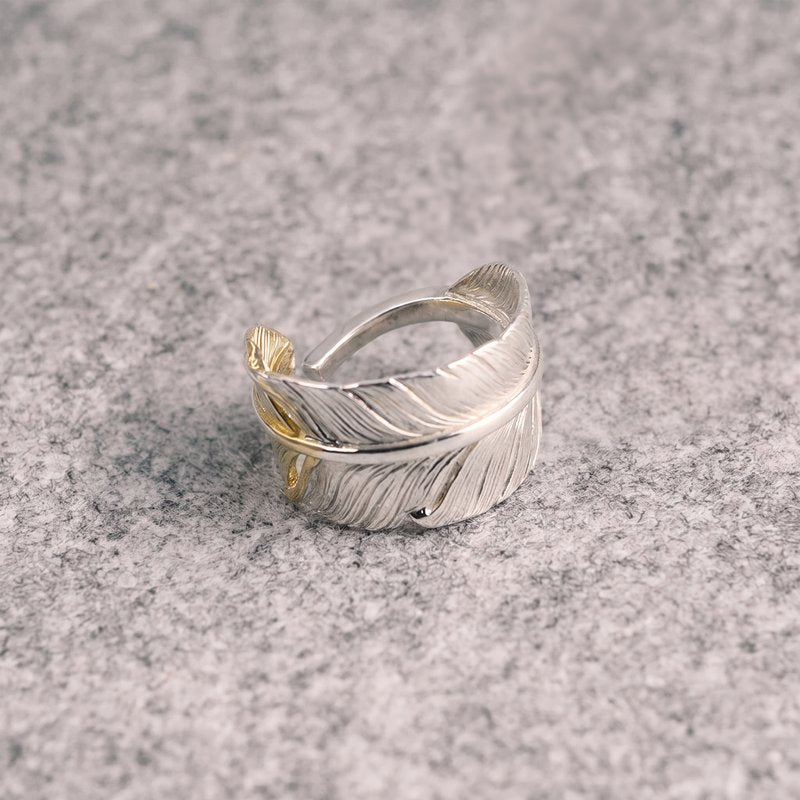 Feather Gold TIP Ring【Silver925】
