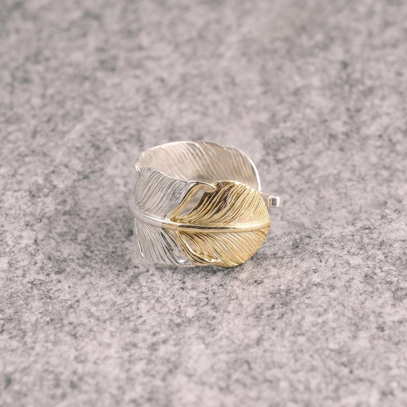 Feather Gold TIP Ring【Silver925】